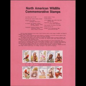 U.S.A. 1987 - Souvenir Sheet - 2306-15 Wildlife 22c