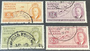 BRITISH VIRGIN ISLANDS # 98-101-USED---COMPLETE SET---1951