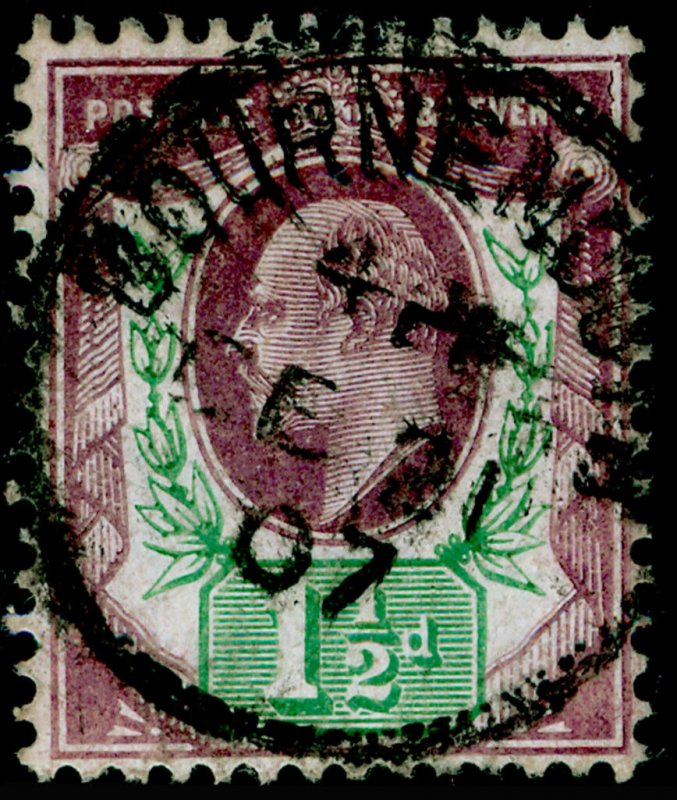 SG224 SPEC M9(2), 1½d slate-purple & bluish green (CHALKY), FU, CDS. Cat £18. 