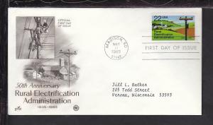 US Rural Electrification 1985 PCS Typed FDC BIN