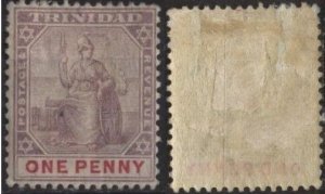 Trinidad 76 (mhr) 1p Britannia, lilac & car, Type I (1896)