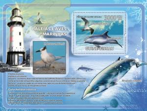 GUINEA BISSAU 2008 SHEET WHALES SEA BIRDS MARINE LIFE LIGHTHOUSES