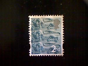 Great Britain-England, Scott #6, used (o), 2003, Three Lions, 2nd, blue gray