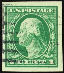 U.S. Used Stamp Scott #408 1c Washington, Superb. Face-Free Cancel. A Gem!