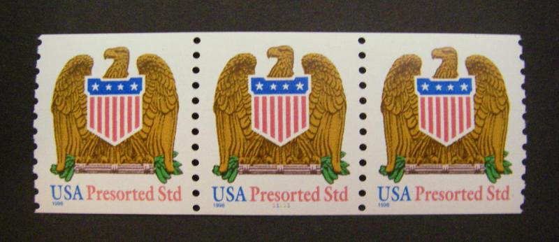 Scott 3270, 10c Eagle & Shield, PNC3 #11111, MNH Presorted Coil Beauty