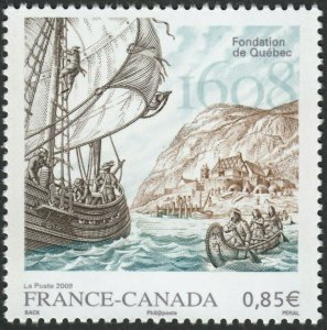 FRANCE-CANADA = JOINT issue = 400th QUEBEC=CHAMPLAIN'S SHIP France 2008 Sc.#3437