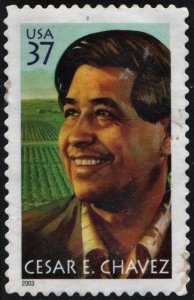 SC#3781 37¢ Cesar E. Chavez Single (2003) Used