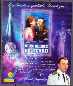 Chad 2013 Space Y. Gagarin (2) S/S MNH