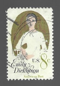 #1436 US Emily Dickinson 8c  used  (a)