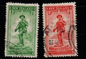 NEW ZEALAND SG591/2 1936 ANNIVERSARY OF ANZAC LANDING USED