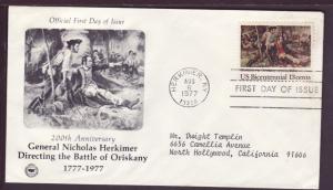Oriskany 1977 PCS Typed FDC BIN 2279