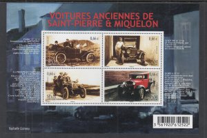St Pierre and Miquelon 1001 Cars Souvenir Sheet MNH VF