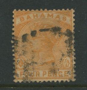 Bahamas -Scott 29 - QV Definitive Issue -1884 - FU - Single 4p Stamp