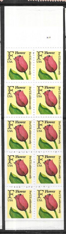 US#2519a  29c F Stamp  booklet pane of 10 (MNH) CV $6.50