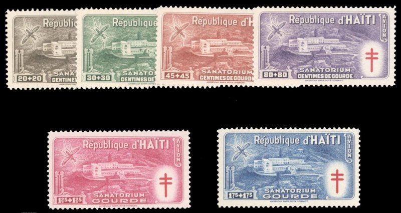 Haiti #CB3-8 Cat$66+ (for hinged), 1949 Anti-Tuberculosis, complete set, neve...