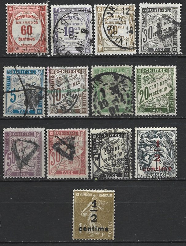 COLLECTION LOT 8200 FRANCE BOB 13 STAMPS 1882+