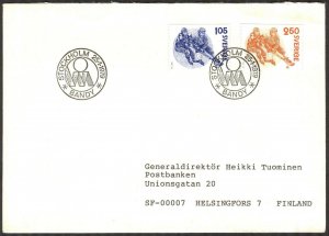 Sweden 1979 sport Ice Hockey Bandy FDC Letter to Finland