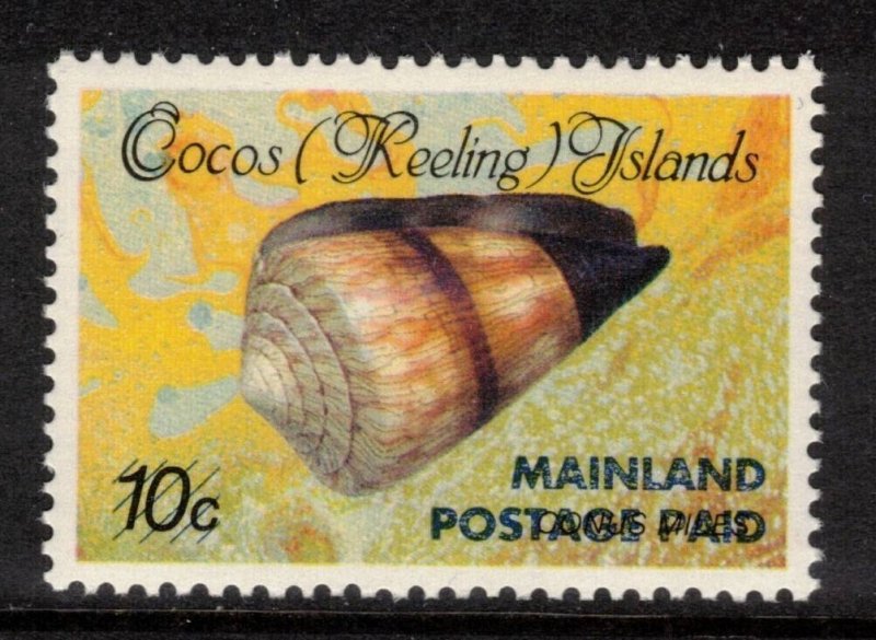 COCOS (KEELING) ISLANDS 1990 (43c) on 10c Provisional Surcharge; Scott 228; MNH