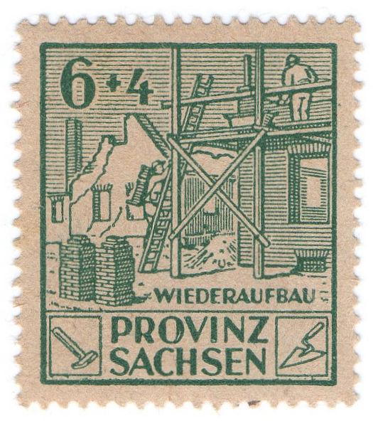 (I.B) Germany Revenue : Saxony Wiederaufbau 10pf (reconstruction)