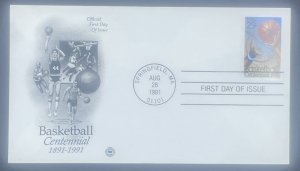 Scott 2560 FDC  Basketball Centennial   Artcraft Cachet