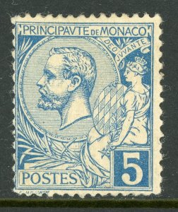 Monaco 1891 Prince Albert 5¢ Blue Scott # 13 Mint E910