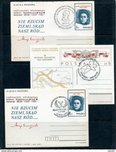 Poland 11 Postal Stationary Cards Different cancels 14448