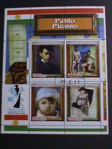 ​IRAQ-2005 FAMOUS PAINTER- PABLO PICASSO & HIS PAINTINGS S/S -CTO