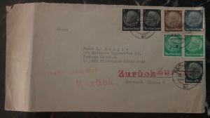 1939 Berlin Germany Cover To American Typewriter Co In Bombay India