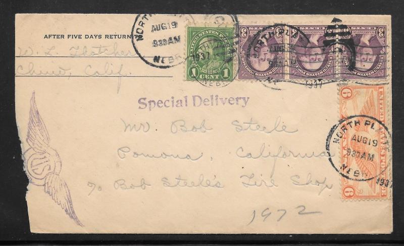 Just Fun Cover #C19 on Special Delivery North Platte NE Aug/19/1937 (my3255)