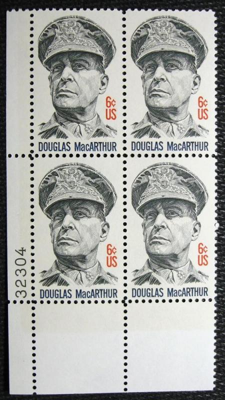 US #1424 MNH Plate Block of 4, D. MacArthur, SCV $.60 L10