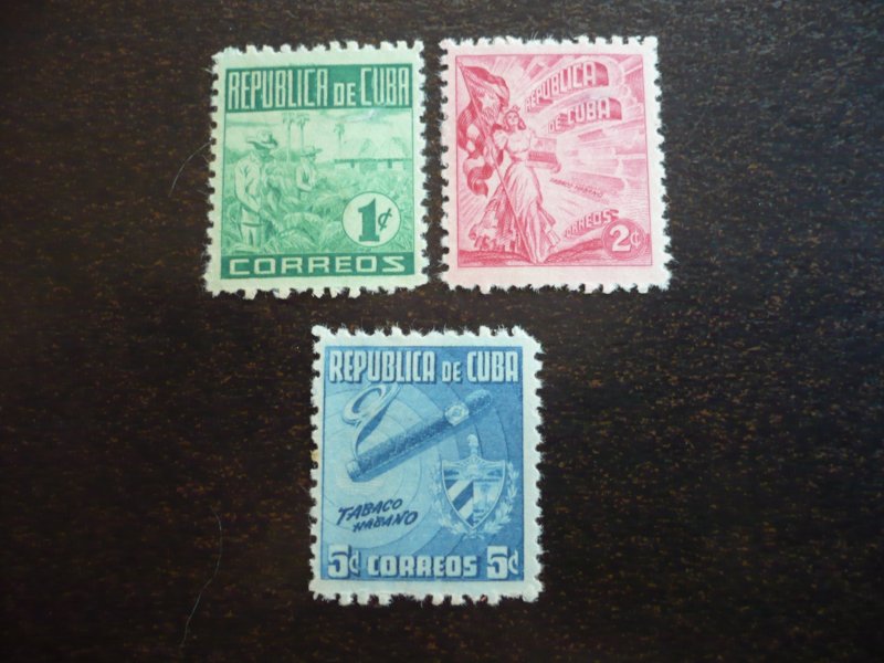 Stamps - Cuba - Scott# 420-422 - Mint Hinged Set of 3 Stamps