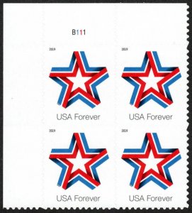 USA Sc. 5361 (55c) Star Ribbon 2019 MNH plate block