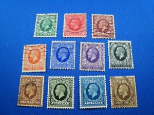 GREAT BRITAIN  1934  -  SCOTT # 210-220  -   MLH & Used