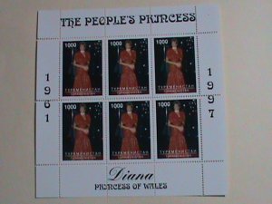 TURKMENISTAN  STAMP: 1997- PRINCE DIANA- RED DRESS-MINT NH S/S  SHEET