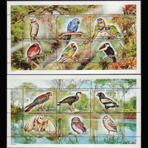 CENTRAL AFRICA 1999 - Scott# 1276-7 Sheets-Birds NH