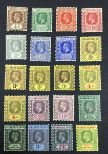 MOMEN: LEEWARD ISLANDS SG #46-57 1912-22 MINT OG H £240 LOT #61192