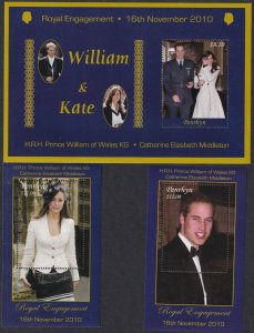 Sc# 480 / 482 Penrhyn 2011 Prince William & Kate Middleton S/S MNH set CV $46.50