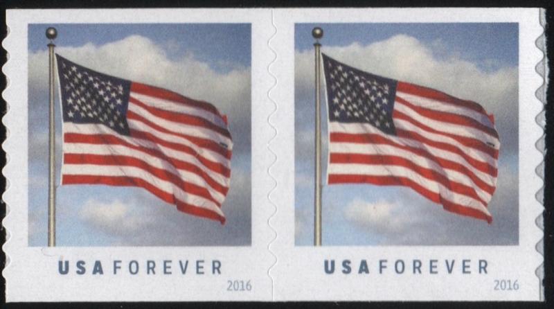 SC#5053 (49¢) U.S. Flag Coil Pair (2016) SA