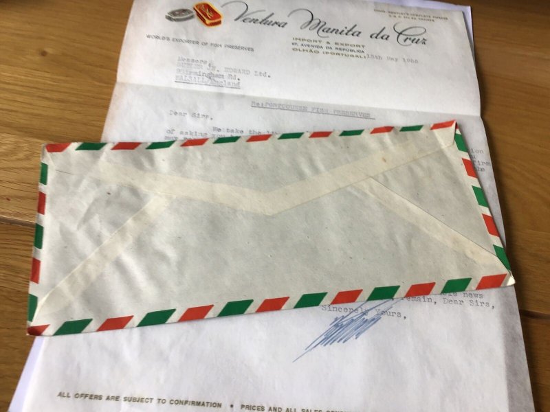 Portugal 1955 Ventura Manita Da Cruz letter & paper  Ref R28574