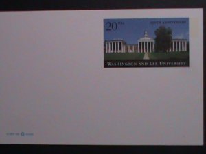 ​UNITED STATES-1998  250TH ANNIV:WASHINGTON & LEE UNIVERSITY-MNH- POST CARD-VF