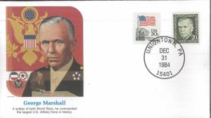 1984 Uniontown Pennsylvania Statesman George Marshall Koslow First Day Cover