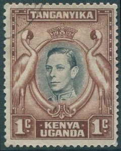 Kenya Uganda and Tanganyika 1938 SG131 1c black and red-brown KGVI cranes #2 FU