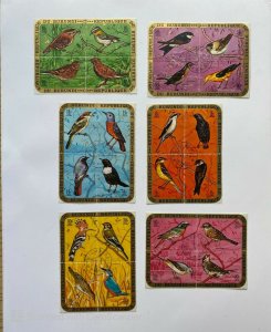 6 SOUVENIER SHEETS FROM REPUBLIQUE DU BURUNDI, POSTE AERIENNE, BIRDS
