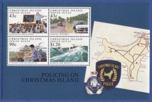 CHRISTMAS ISLAND 1991 Sc 306a MNH s/s VF - Police - Map of Island