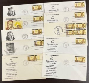 1204 Dag Hammarskjold Lot of 10 FDCs 1962