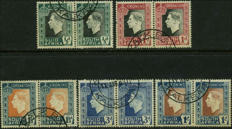 South Africa Scott #74 - #78 Complete Set of 5  Used