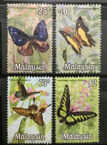 Malaysia 1970 National Butterflies Series 4V part set M3898