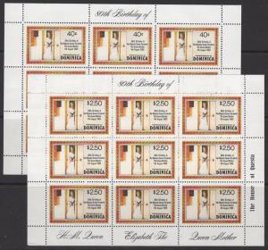 DOMINICA SG732a/3a 1980 QUEEN MOTHER p14 SHEETLETS MNH