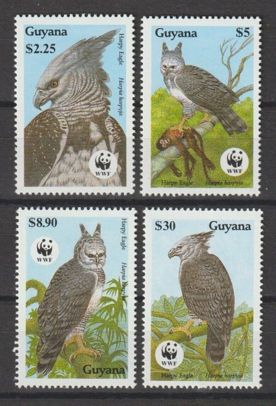 GUYANA 1990 WWF SG 2672/5 MNH