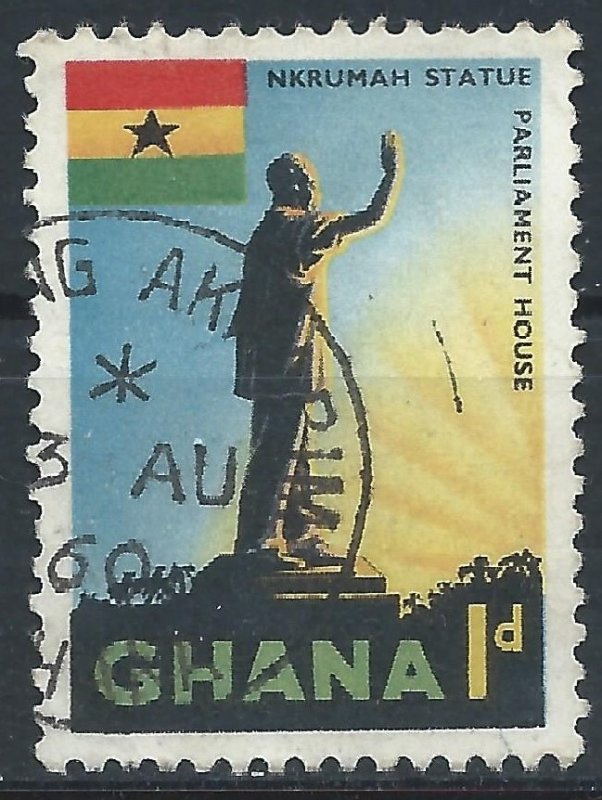 Ghana 1959 - 1d Nkrumah Statue - SG214 used